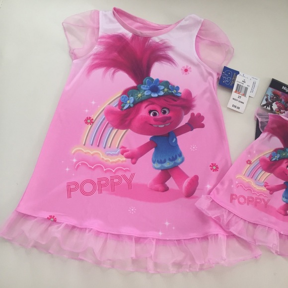Dreamworks Trolls Nightgown Dress and doll Set - Picture 2 of 8